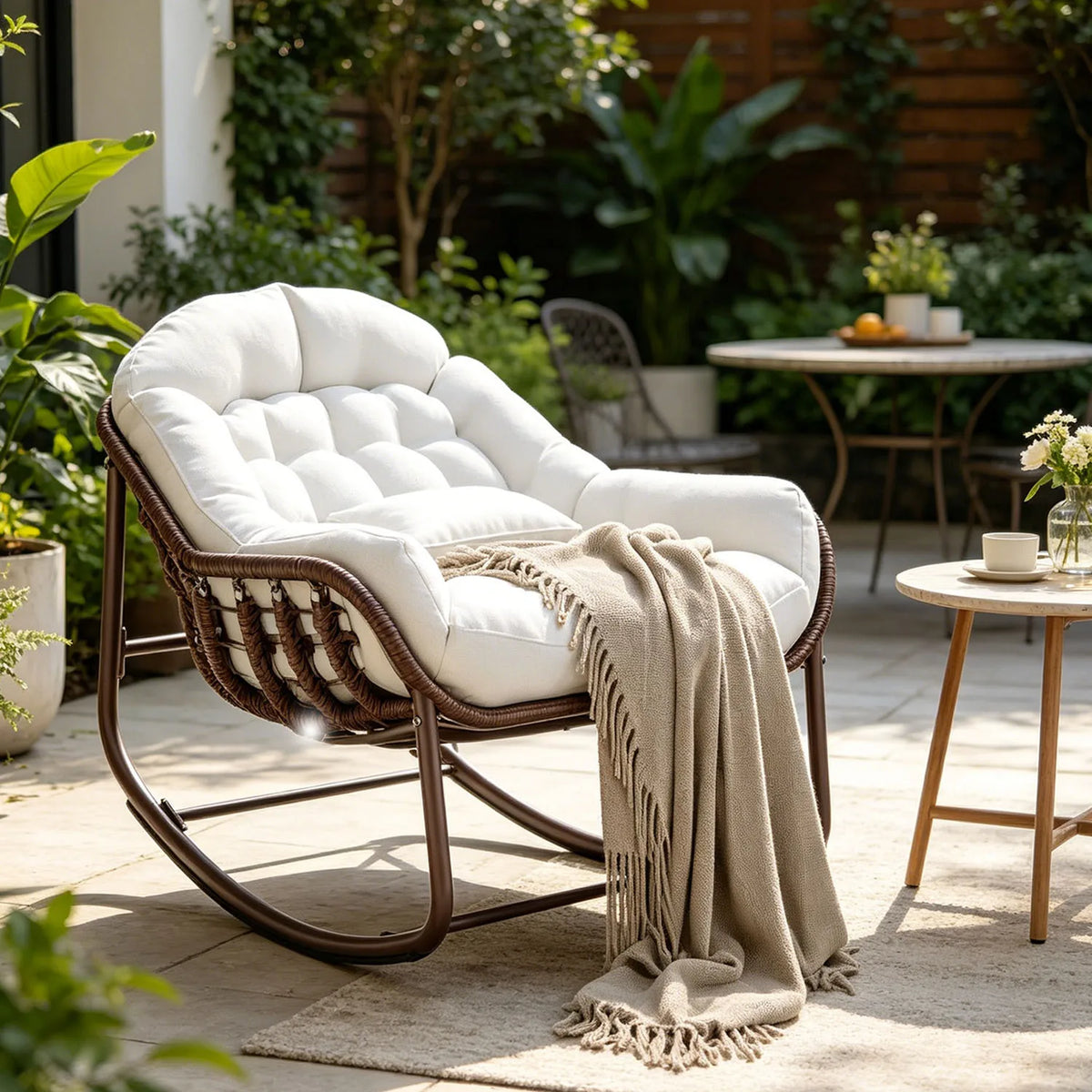Dimensions du fauteuil papasan à bascule