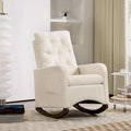 Fauteuil d'allaitement à bascule en teddy blanc