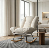 Rocking chair lounge écru