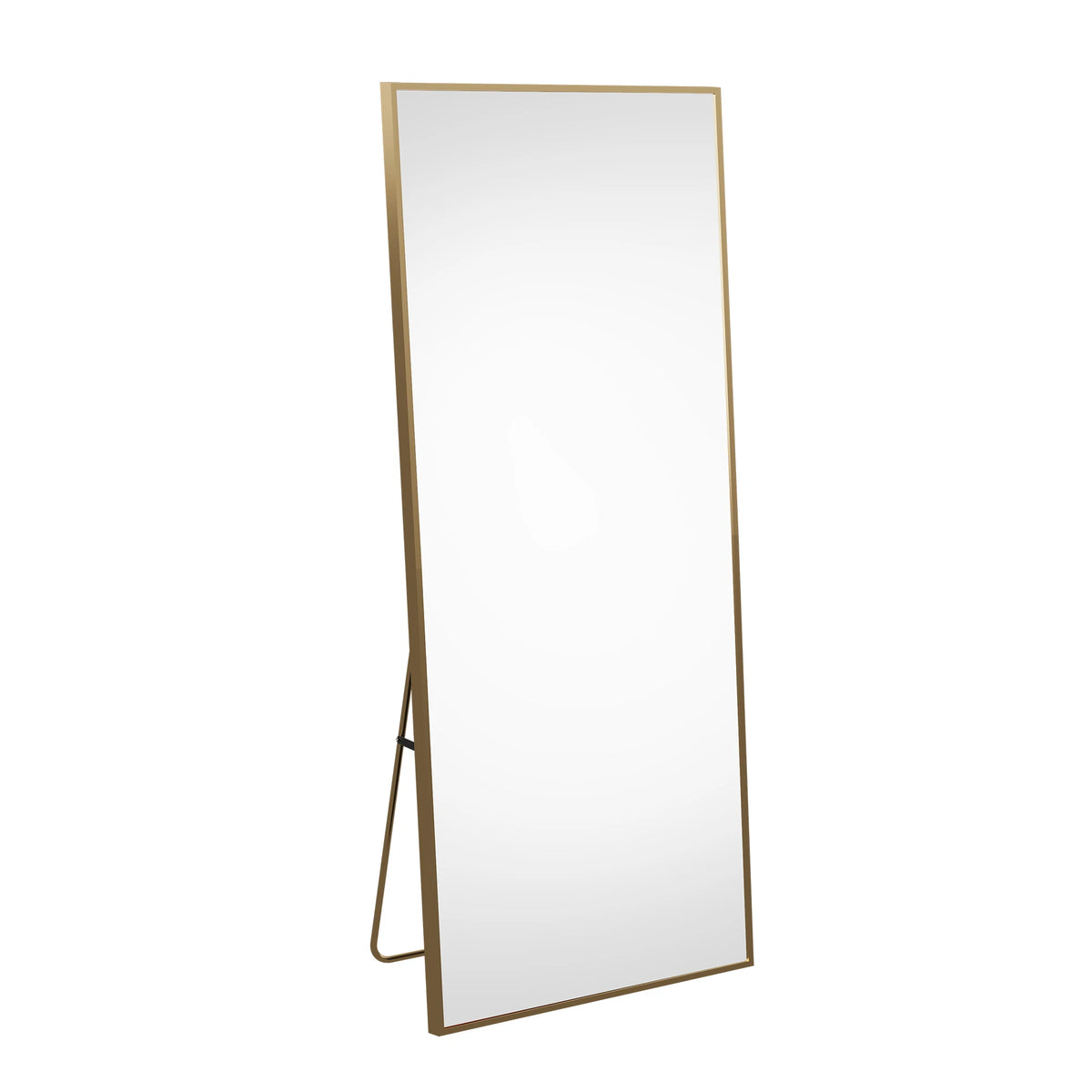 Grand miroir sur pied rectangulaire à cadre métal fin