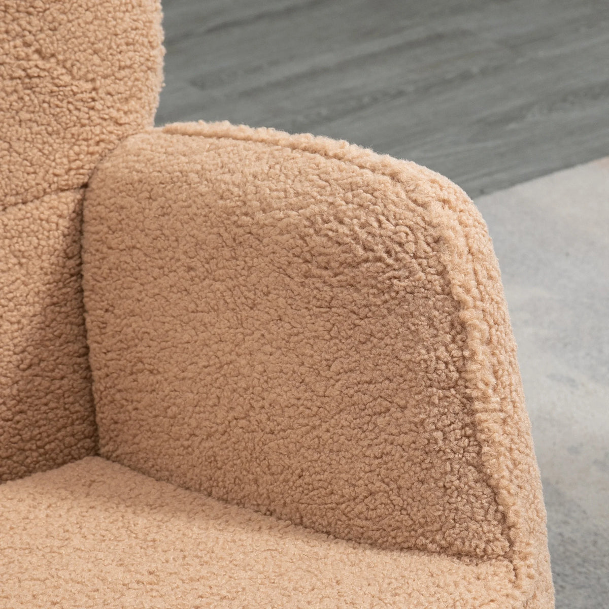 Détail du tissu bouclette terracotta