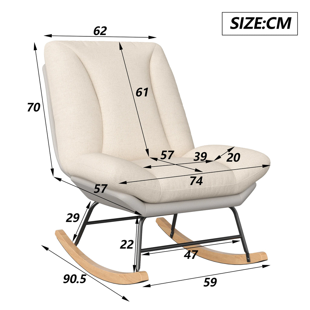 Dimensions du rocking chair lounge écru