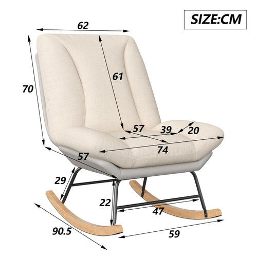 Dimensions du rocking chair lounge écru