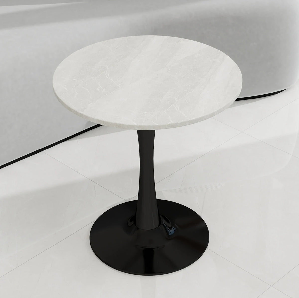Table basse ronde vue de côté