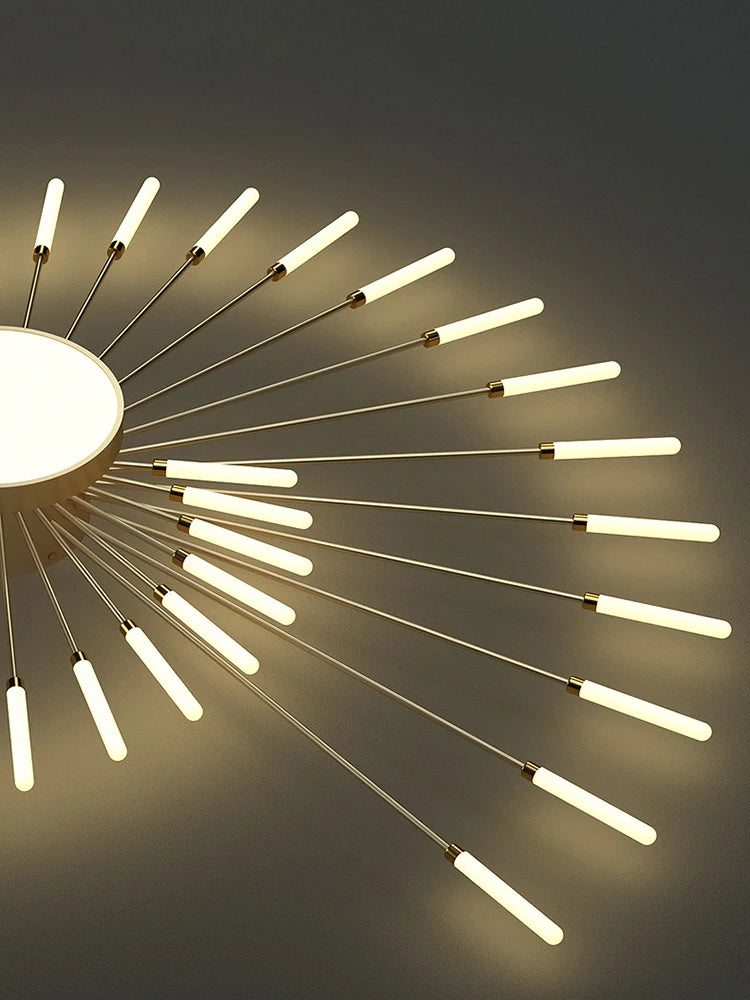 Détail des branches LED du lustre