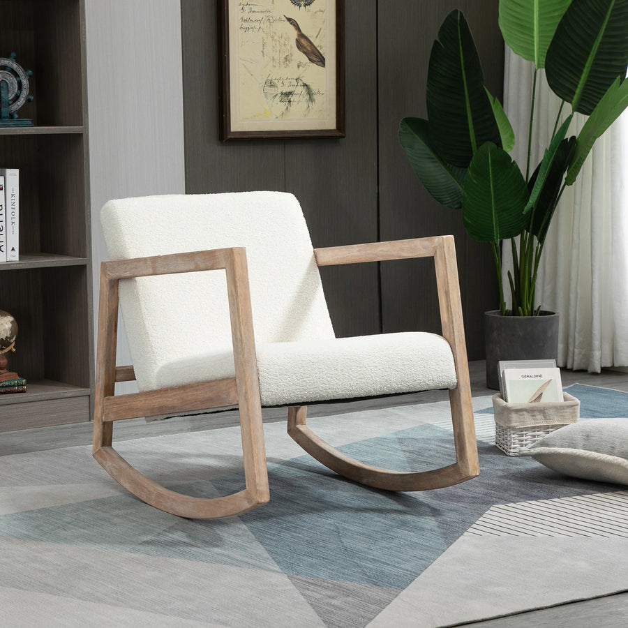 Rocking chair scandinave en bouclette