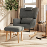 Fauteuil d'allaitement à bascule avec pouf
