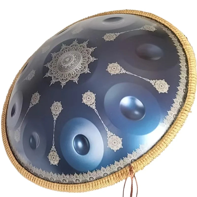 Handpan bleu gravé