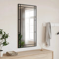 Miroir mural rectangulaire vertical à cadre métal noir fin