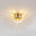 Lustre cristal pissenlit doré