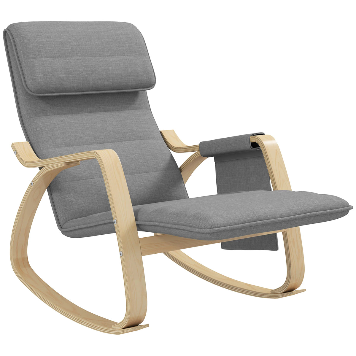 Fauteuil relax à bascule gris avec repose-pieds