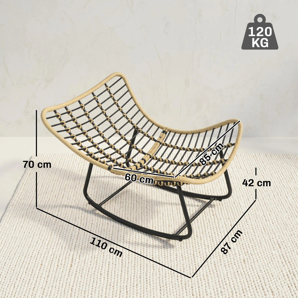 Dimensions du rocking chair en rotin tressé