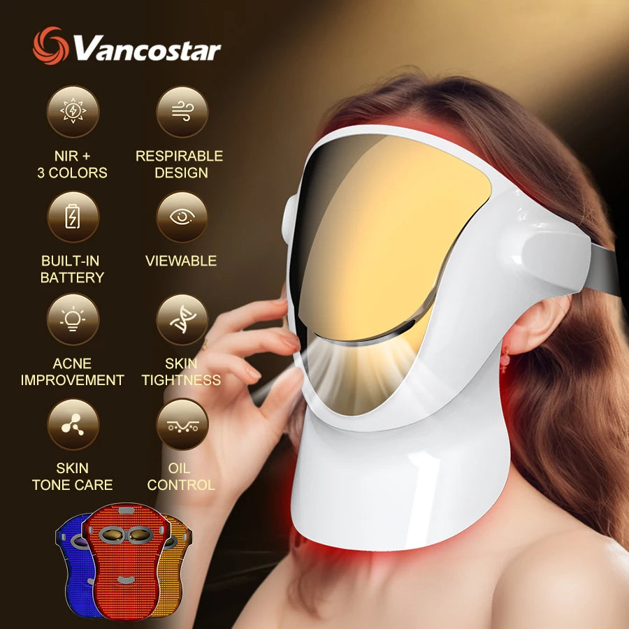Masque LED visage et cou — Rouge et proche infrarouge