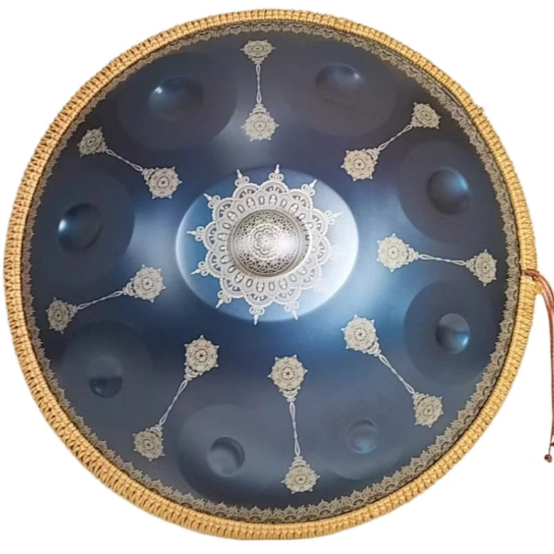Handpan bleu gravé