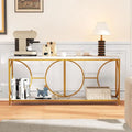 Console 180 cm effet marbre et métal doré