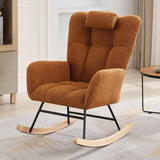 Rocking chair bouclette caramel ou vert sapin
