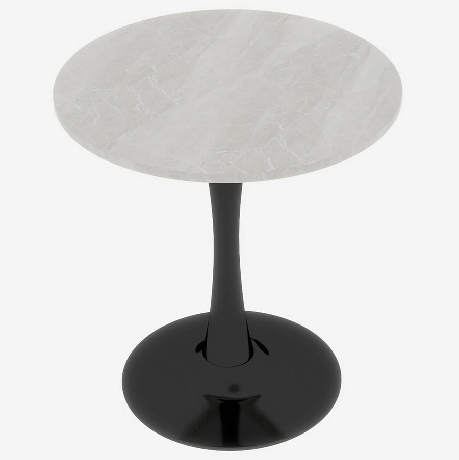 Table basse ronde effet marbre