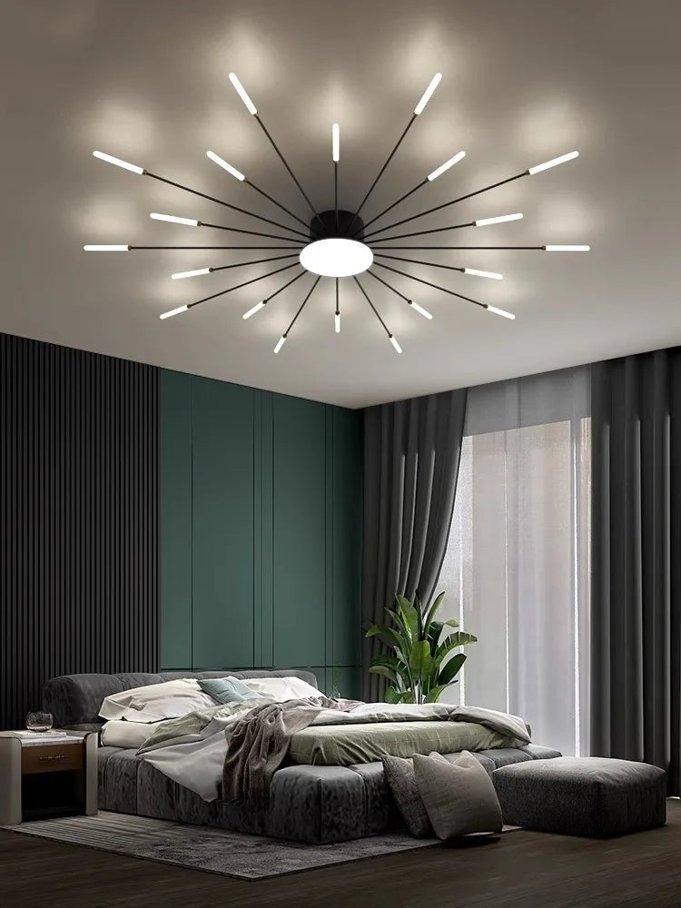 Plafonnier LED feux d'artifice dans une chambre