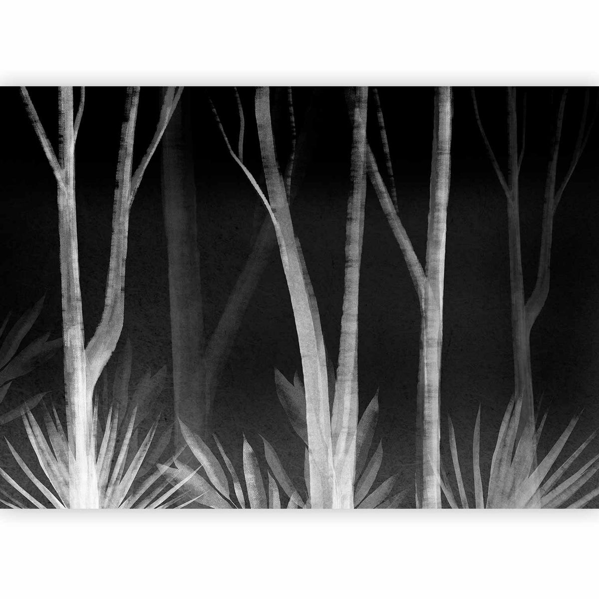 Bouleaux d'encre posés dans un salon