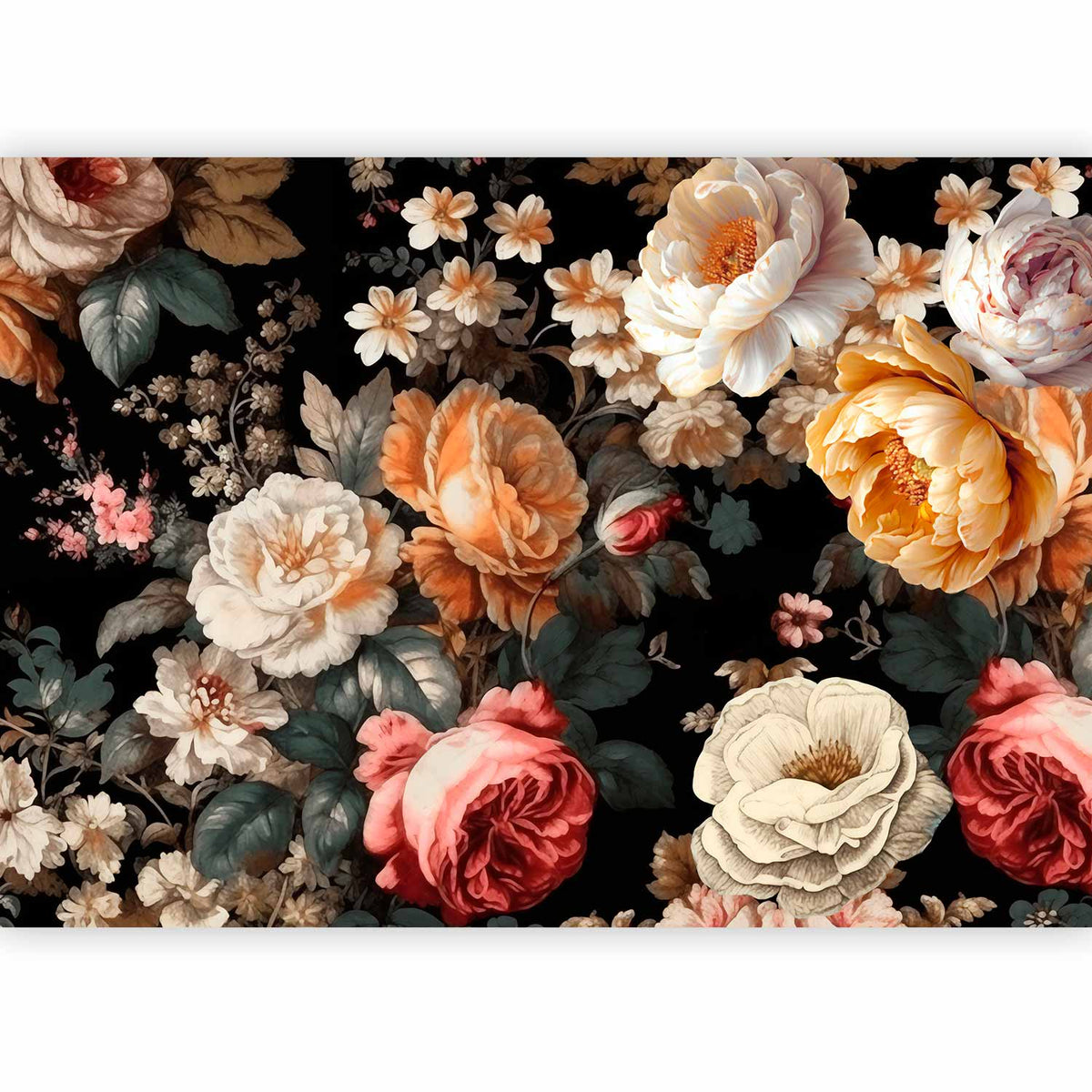 Fleurs baroques posées dans une salle à manger