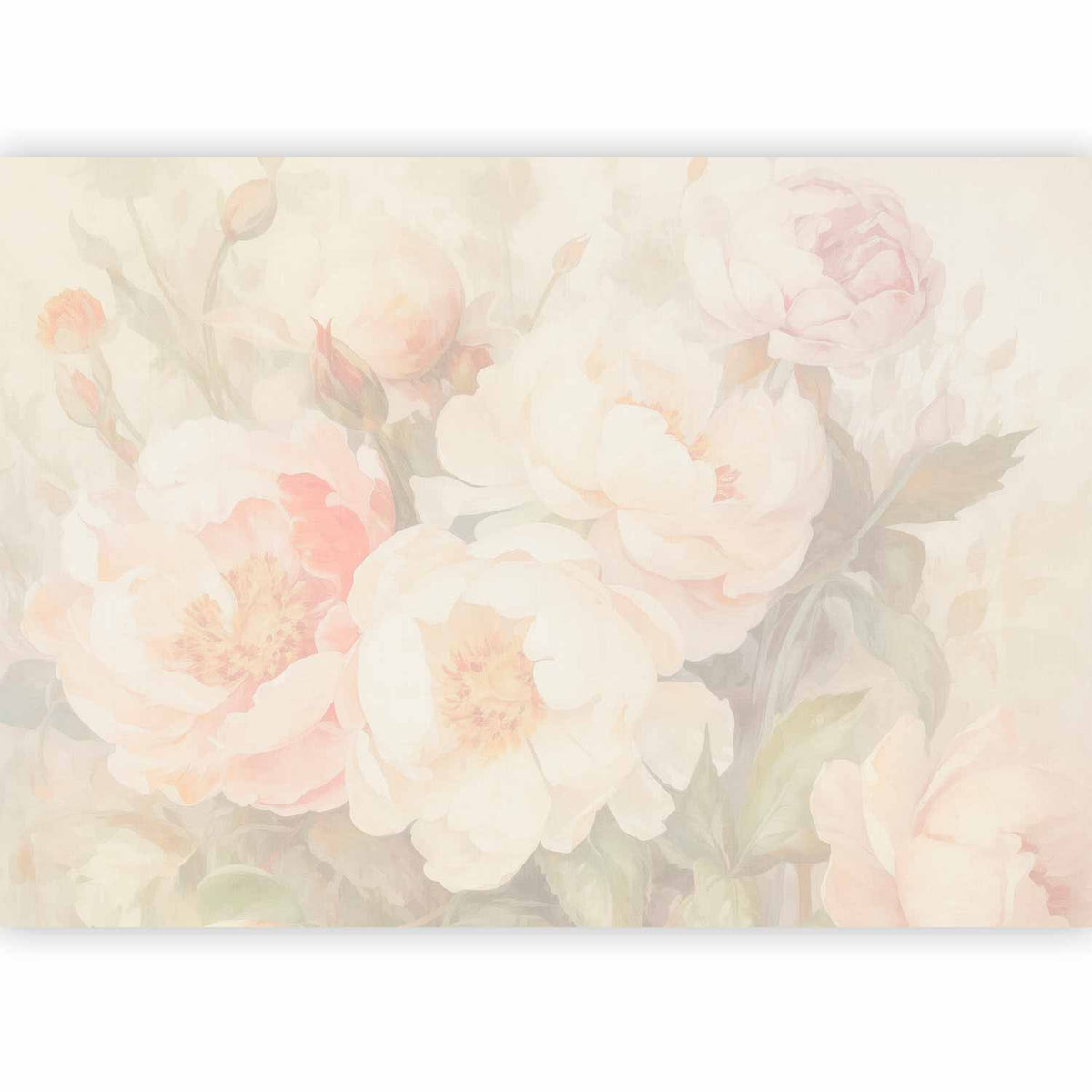 Pivoines dans la brume posées dans une chambre