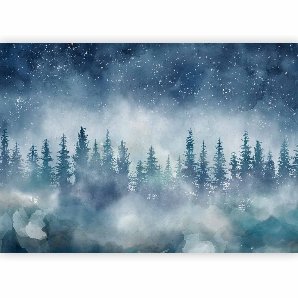 Forêt de nuit posée dans une chambre